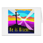 He is risen cross Christian Gift design Cards