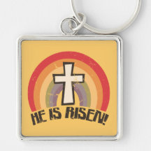 He Is Risen Religious Easter Keychain