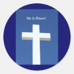 He is Risen!, White cross on Aruba Stickers