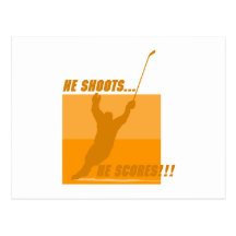 He Shoots He Scores - Orange Postcard