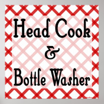 Head Cook and Bottle Washer Kitchen Print