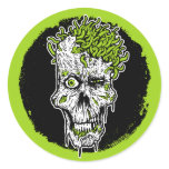 Head Full of Worms round sticker