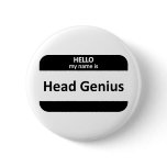 Head Genius Nametag Pins