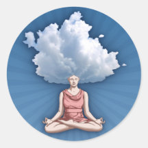 Head in the Clouds Round Stickers