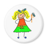 Head Lice Kid Refrigerator Magnet
