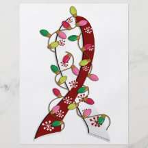 Head Neck Cancer Christmas Lights Ribbon Flyer Design
