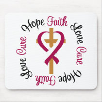 Head Neck Cancer Faith Hope Love Cross Mouse Mat