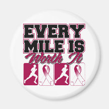 Head Neck Cancer Mens Every Mile is Worth It Refrigerator Magnet