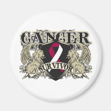 Head Neck Cancer Survivor Mens Heraldry Magnets