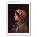 Head Of A Peasant Woman By Nicolae Grigorescu Greeting Cards