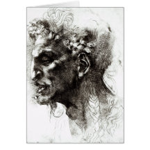 Head of a Satyr Greeting Card