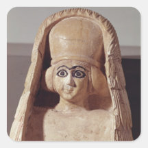Head of a statue of Ishtar, wearing a Square Stickers