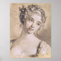 Head of a Young Girl Posters