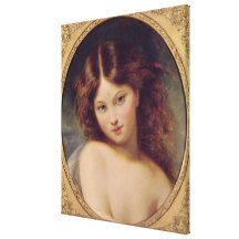 Head of a Young Girl Stretched Canvas Print