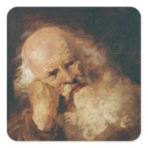 Head of an Old Man Square Stickers