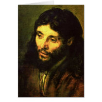 Head of Jesus By Rembrandt Greeting Card
