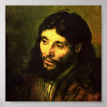 Head of Jesus By Rembrandt Posters