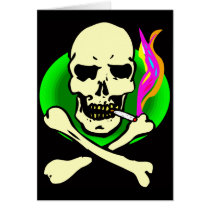 Head shop style skull and bones cards