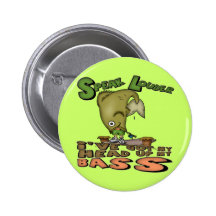 Head Up My Bass Fishing T-shirts and Gifts Button