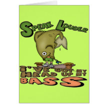 Head Up My Bass Fishing T-shirts and Gifts Greeting Cards