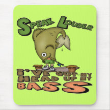 Head Up My Bass Fishing T-shirts and Gifts Mouse Mats