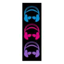 Headphone & Sunglasses Bookmark Business Card Template