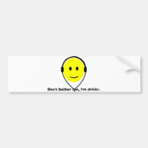 headphones, Don't bother me, I'm drivin'. Bumper Sticker