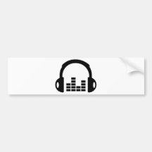 Headphones equalizer bumper sticker