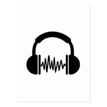 Headphones Frequency DJ Postcards