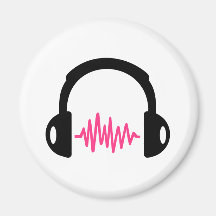 Headphones Frequency Fridge Magnet