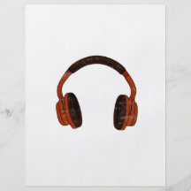 Headphones Grunge Faded Red Brown Graphic Full Color Flyer
