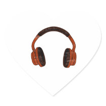 Headphones Grunge Faded Red Brown Graphic Sticker