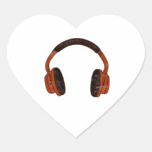 Headphones Grunge Faded Red Brown Graphic Sticker