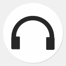 headphones icon round stickers