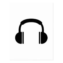 Headphones music DJ Postcards