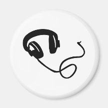 Headphones music refrigerator magnet
