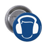 Headphones Pinback Button