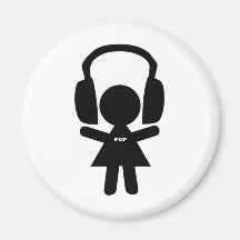 Headphones Pop Music Magnet