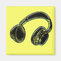 Headphones Refrigerator Magnets