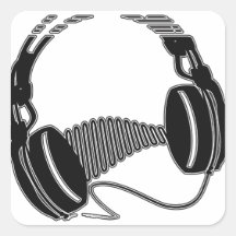 Headphones Square Sticker