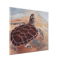 Head's Up Turtle Stretched Canvas Print