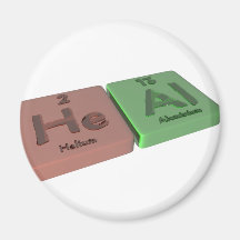 Heal as He Helium and Al Aluminium Refrigerator Magnets