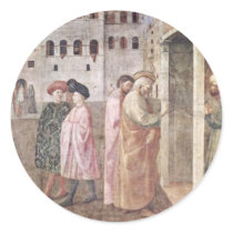 Healing A Lame Man By Peter And John, And Resurre Round Stickers