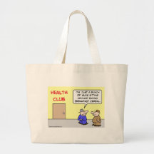 health club eating breakfast cereal bags