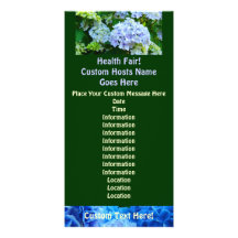 Health Fair! Custom Event Cards Blue Green Garden Picture Card
