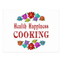 Health Happiness Cooking Postcard