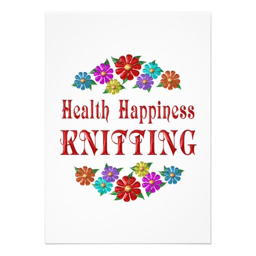 Health Happiness Knitting Personalized Invitations