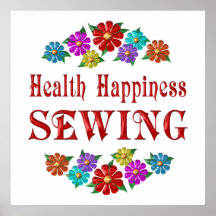 Health Happiness Sewing Posters