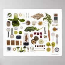 Healthy food grid on a white background. print