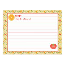 Healthy Living Recipe Card Post Cards